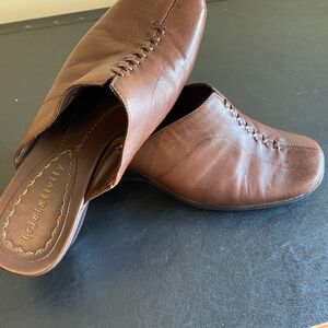 Relativity (Debbie) Brown Leather Slip-On Women’s Shoes Size 8.5M,Braided Design